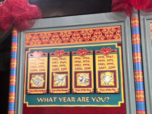 Lunar New Year chart of each animal and year
