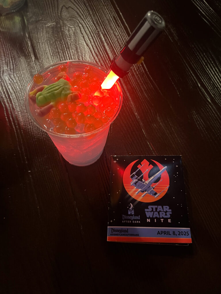 Lightsaber Drink Star Wars Themed Drink and event guide at Star Wars Nite Disneyland