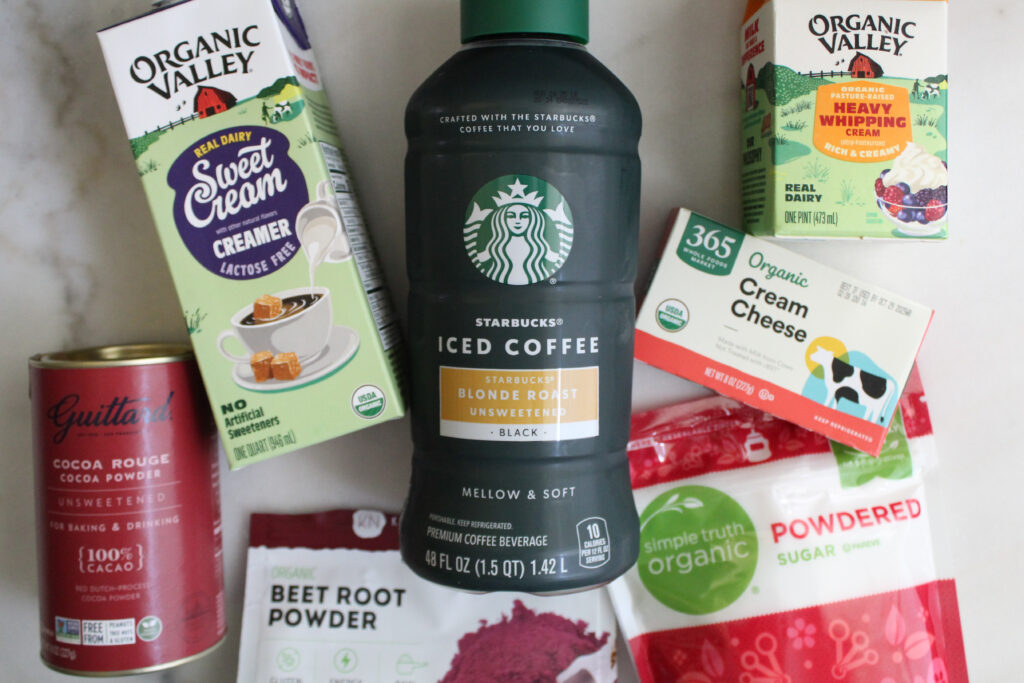 Red Gamma Gulp Cold Brew Ingredients Ingredients for Red Gamma Gulp Cold Brew Red Velvet Cold Brew with Cream Cheese Cold Foam